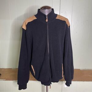 ORVIS Foul-Weather‎ Lined Heavy Sweater Cardigan Jacket Zip Faux Suede Men’s XL